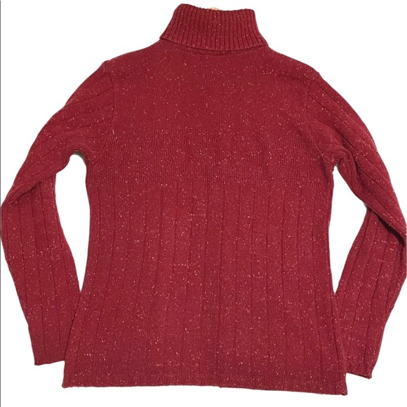 Ilanco Vintage Red Cotton Turtle Neck Sweater Women Size M - Picture 7 of 7